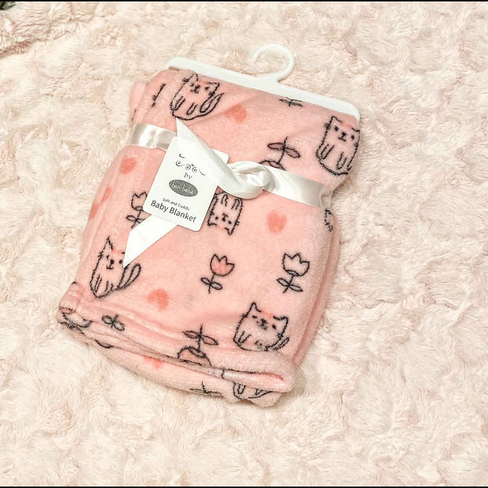 Baby by Bon Bebe | Baby Blanket | Pink Cats